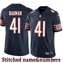 Navy Home Alf Bauman Jersey Chicago Bears #41