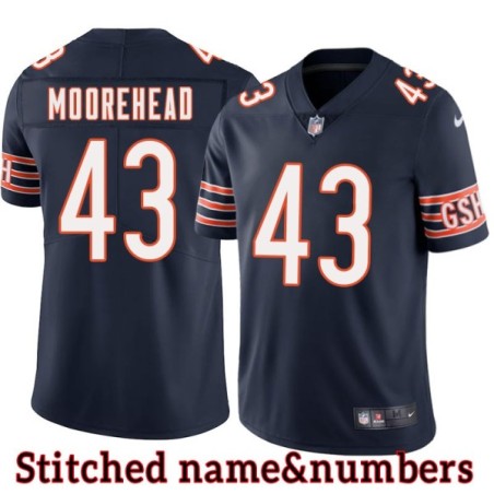 Navy Home Emery Moorehead Jersey Chicago Bears #43