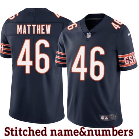Navy Home Christian Matthew Jersey Chicago Bears #46