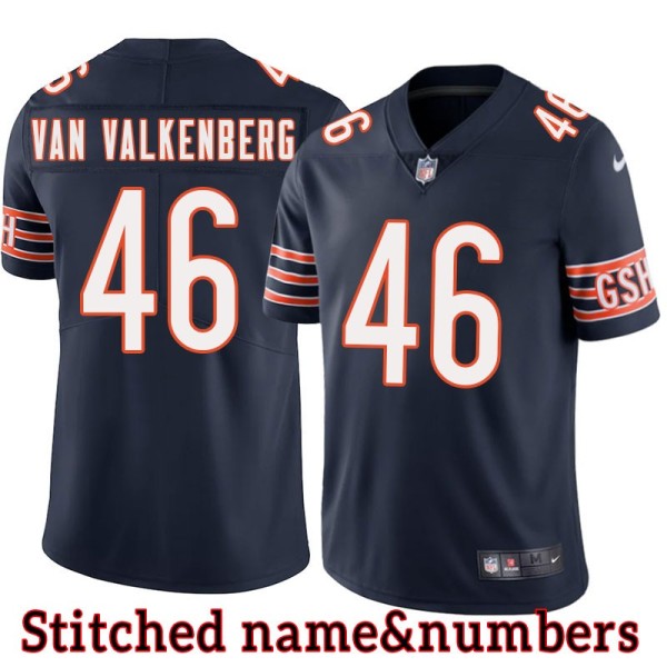 Navy Home Pete Van Valkenberg Jersey Chicago Bears #46