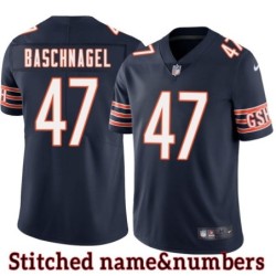 Navy Home Brian Baschnagel Jersey Chicago Bears #47