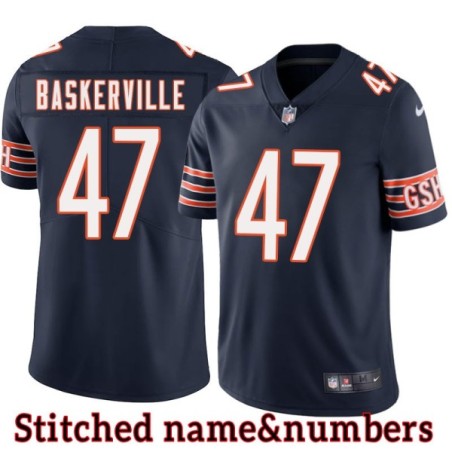 Navy Home Micah Baskerville Jersey Chicago Bears #47
