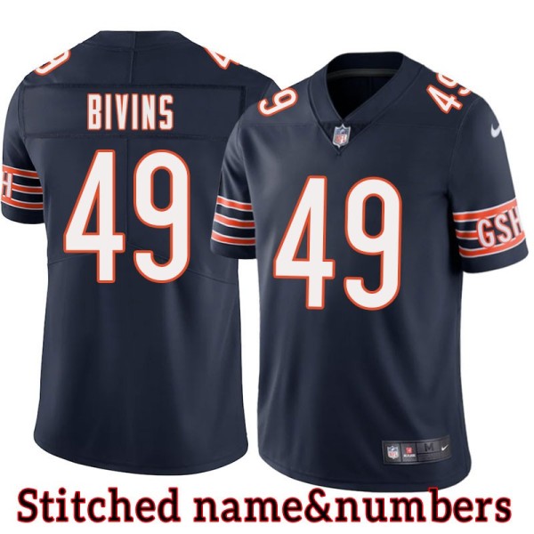 Navy Home Charlie Bivins Jersey Chicago Bears #49