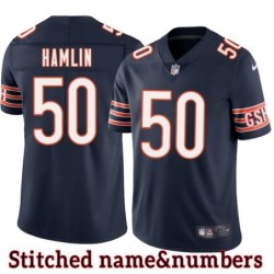 Navy Home Gene Hamlin Jersey Chicago Bears #50
