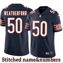 Navy Home Sterling Weatherford Jersey Chicago Bears #50