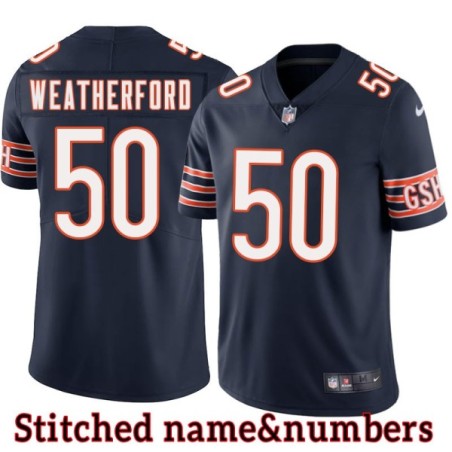 Navy Home Sterling Weatherford Jersey Chicago Bears #50