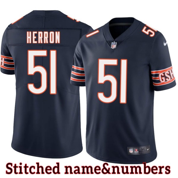 Navy Home Bruce Herron Jersey Chicago Bears #51