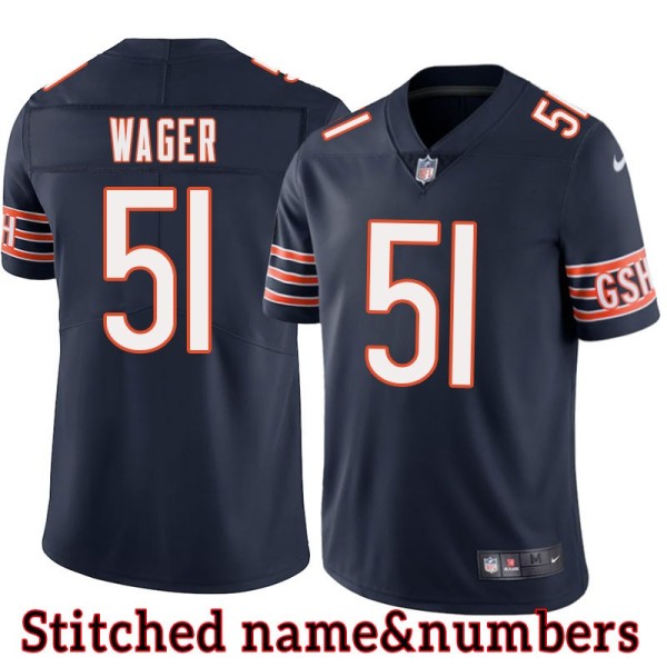 Navy Home Clint Wager Jersey Chicago Bears #51