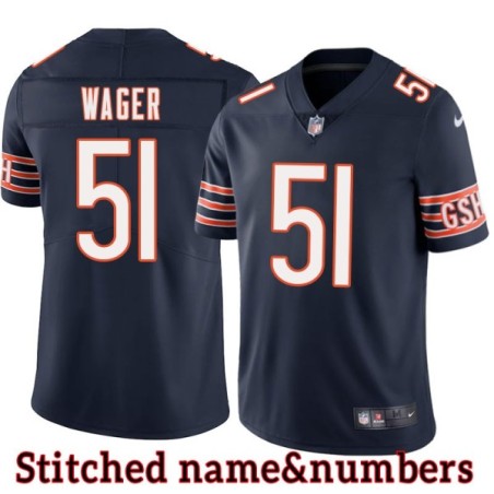 Navy Home Clint Wager Jersey Chicago Bears #51