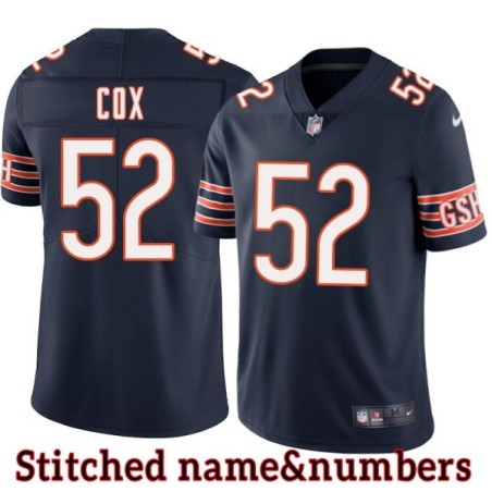 Navy Home Bryan Cox Jersey Chicago Bears #52