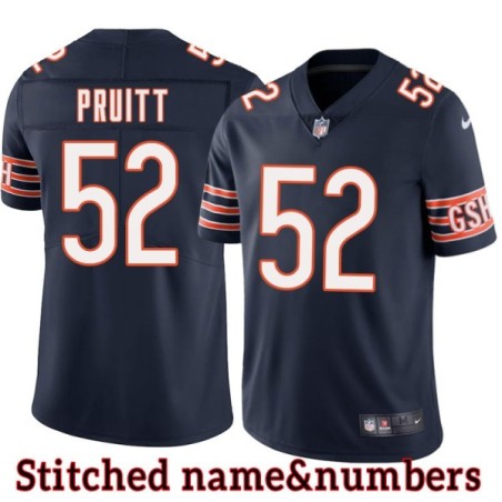 Navy Home Mickey Pruitt Jersey Chicago Bears #52