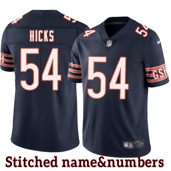 Navy Home Tom Hicks Jersey Chicago Bears #54
