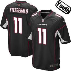 [NEW,Sewn-on]Larry Fitzgerald Youth Football Jersey - Arizona #11 FITZGERALD Jersey (Black) For Youth/Kid