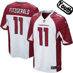 [NEW,Sewn-on]Larry Fitzgerald Youth Football Jersey - Arizona #11 FITZGERALD Jersey (White) For Youth/Kid
