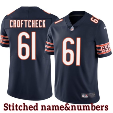 Navy Home Don Croftcheck Jersey Chicago Bears #61