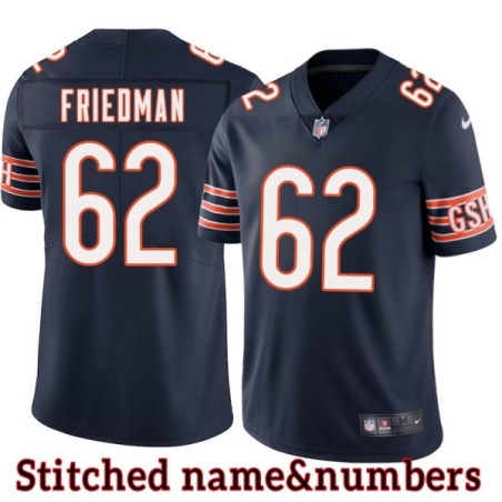 Navy Home Lennie Friedman Jersey Chicago Bears #62