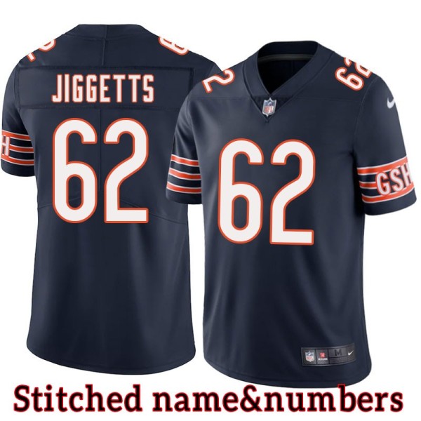 Navy Home Dan Jiggetts Jersey Chicago Bears #62