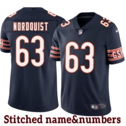 Navy Home Mark Nordquist Jersey Chicago Bears #63