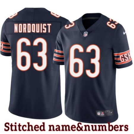 Navy Home Mark Nordquist Jersey Chicago Bears #63