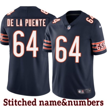 Navy Home Brian De La Puente Jersey Chicago Bears #64