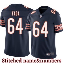 Navy Home Rob Fada Jersey Chicago Bears #64