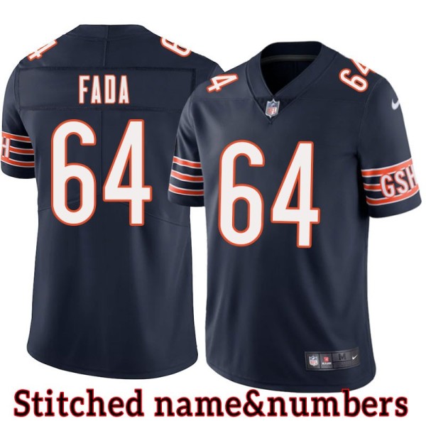 Navy Home Rob Fada Jersey Chicago Bears #64
