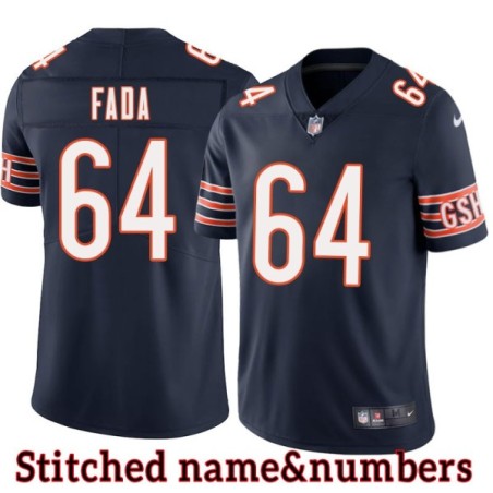 Navy Home Rob Fada Jersey Chicago Bears #64
