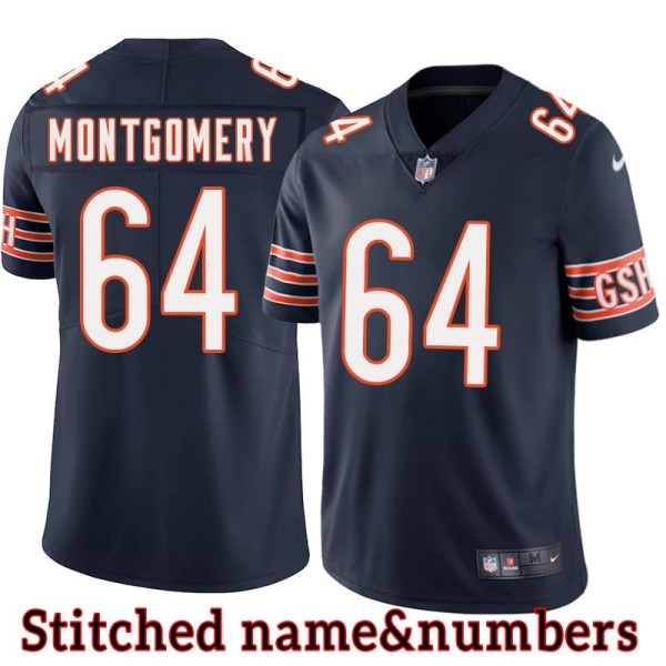 Navy Home Will Montgomery Jersey Chicago Bears #64