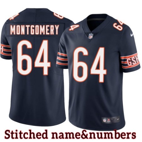 Navy Home Will Montgomery Jersey Chicago Bears #64