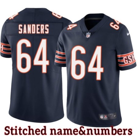 Navy Home Glenell Sanders Jersey Chicago Bears #64
