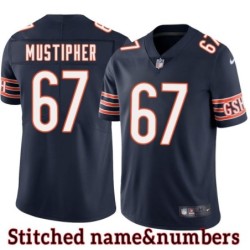 Navy Home Sam Mustipher Jersey Chicago Bears #67
