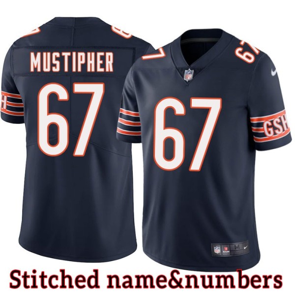 Navy Home Sam Mustipher Jersey Chicago Bears #67