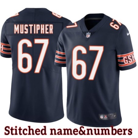 Navy Home Sam Mustipher Jersey Chicago Bears #67