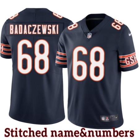 Navy Home John Badaczewski Jersey Chicago Bears #68