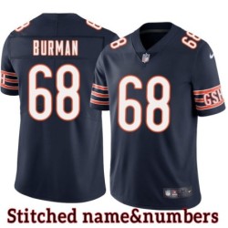 Navy Home George Burman Jersey Chicago Bears #68
