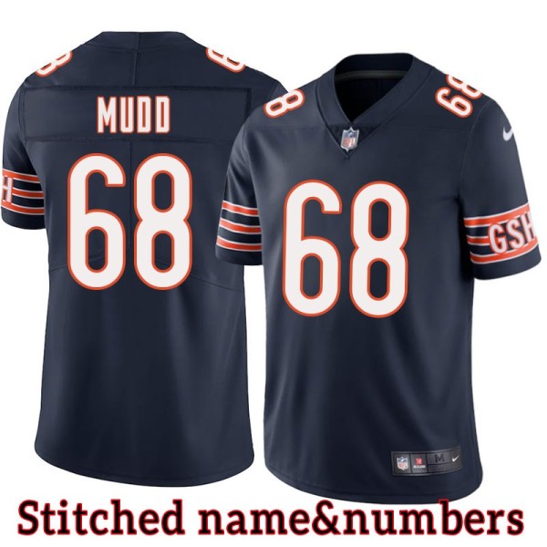 Navy Home Howard Mudd Jersey Chicago Bears #68