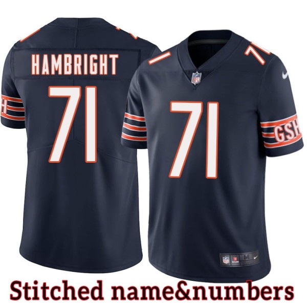 Navy Home Arlington Hambright Jersey Chicago Bears #71