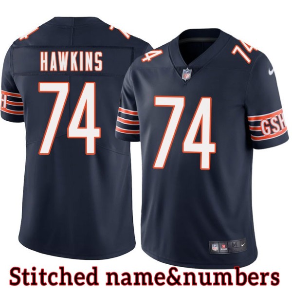 Navy Home Garland Hawkins Jersey Chicago Bears #74