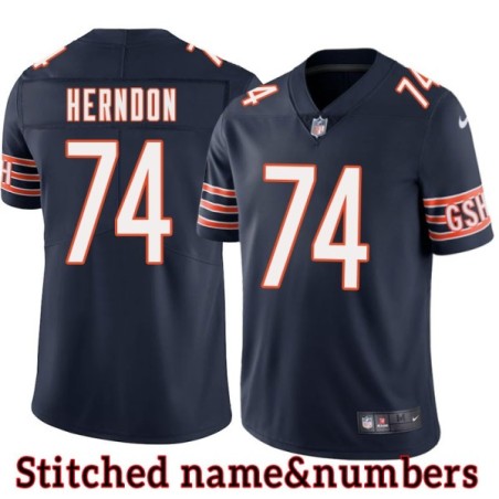Navy Home Jimmy Herndon Jersey Chicago Bears #74