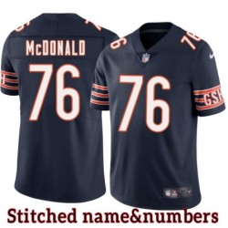Navy Home Les McDonald Jersey Chicago Bears #76