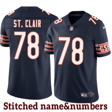 Navy Home John St. Clair Jersey Chicago Bears #78