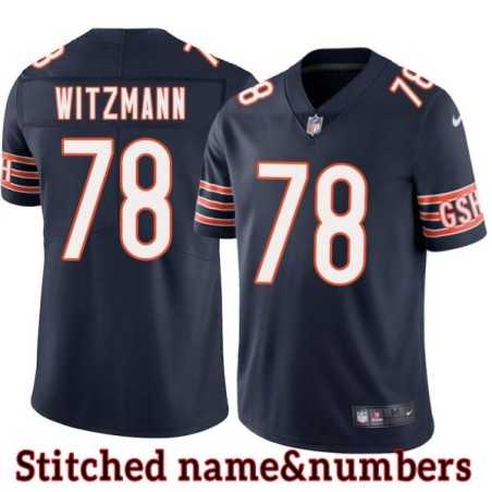 Navy Home Bryan Witzmann Jersey Chicago Bears #78