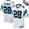 [NEW,Sewn-on]Jonathan Stewart Youth Football Jersey - Carolina #28 STEWART Jersey (White) For Youth/Kid