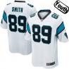 [NEW,Sewn-on]Steve Smith Youth Football Jersey - Carolina #89 SMITH Jersey (White) For Youth/Kid