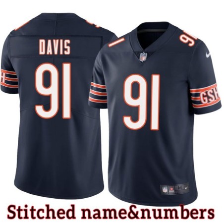 Navy Home Rob Davis Jersey Chicago Bears #91