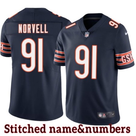 Navy Home Jay Norvell Jersey Chicago Bears #91