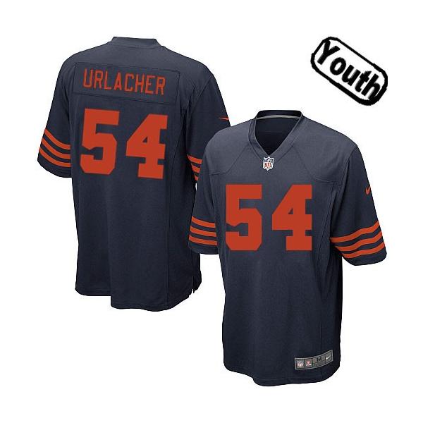 [NEW,Sewn-on]Brian Urlacher Youth Football Jersey - Chicago #54 URLACHER Jersey (Blue Yellow Number) For Youth/Kid