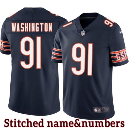Navy Home Fred Washington Jersey Chicago Bears #91