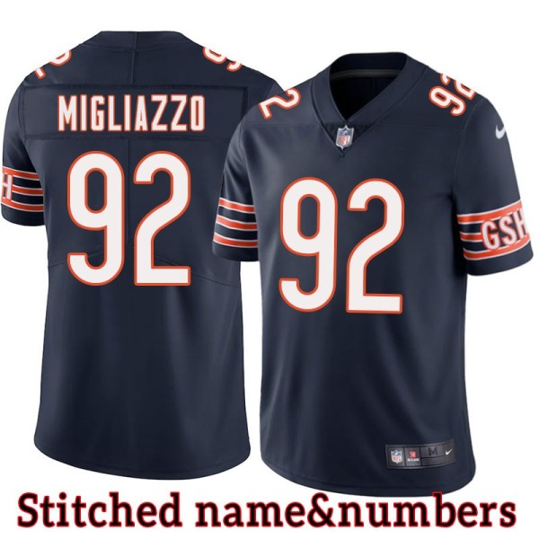 Navy Home Paul Migliazzo Jersey Chicago Bears #92