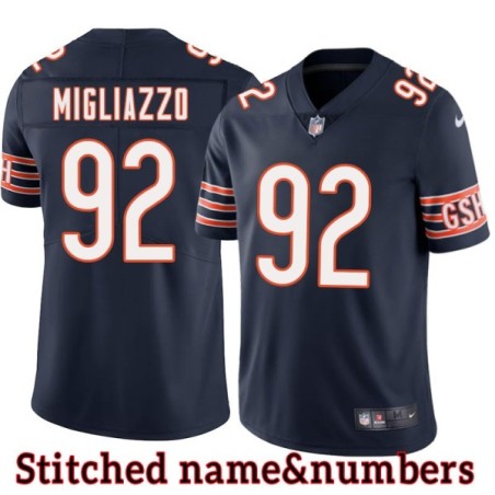 Navy Home Paul Migliazzo Jersey Chicago Bears #92